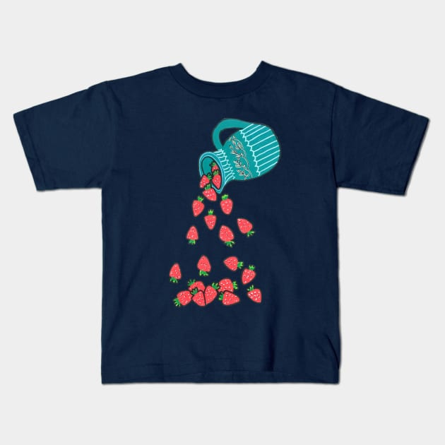 Strawberrys Jar Kids T-Shirt by DoodlesAndStuff